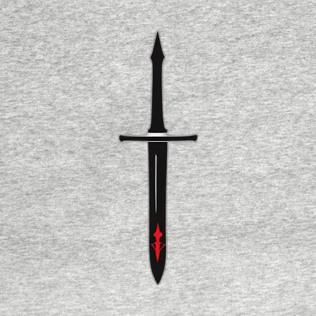 Sword Red Shadow Silhouette Anime Style Collection No. 352 by cornelliusy